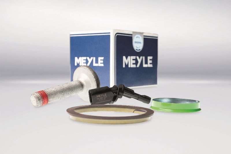 Il pratico kit Meyle composto da sensore ABS, anello sensore e materiale di montaggio